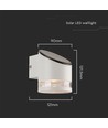 Applique murale solaire 1W Solara - 3000K, blanc, IP54, 70lm, batterie et panneau solaire