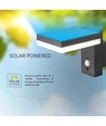 Applique murale 5,5W Solara avec détecteur - Solaire, capteur PIR, IP54, 3000K, noir, rectangulaire