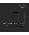 Suspension LED 38W, 100cm - Noir, 4560lm, 4000K, source incluse