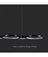 Suspension LED 38W, 100cm - Noir, 4560lm, 4000K, source incluse