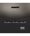 Suspension LED 38W, 100cm - Noir, 4560lm, 4000K, source incluse
