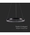 Lampe Suspendue 19W - 4000K, Cristal Acrylique Intérieur, Boîtier Noir