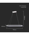Suspension 24W - LED (80x20x100cm), 4000K, boîtier blanc