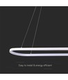 Suspension 24W - LED (80x20x100cm), 4000K, boîtier blanc