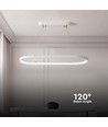 Suspension 24W - LED (80x20x100cm), 4000K, boîtier blanc