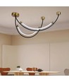 Suspension LED / plafonnier 20W, L100x60cm - 2500lm, noir et or, IP20, source lumineuse incluse