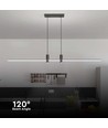 Suspension LED 19W, noir - 2160lm, 80-115cm, disponible en 3000K et 4000K