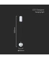 Suspension LED 9W, blanche - 1000lm, 111lm/W, 10x10x100cm, source lumineuse incl.