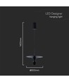 Suspension LED 9W, noire - 1000lm, 120 degrés, IP20 intérieur, source lumineuse incl.