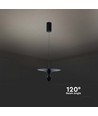Suspension LED 9W, noire - 1000lm, 120 degrés, IP20 intérieur, source lumineuse incl.