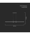 Suspension LED 19W - 80cm, noire, 2160lm, source lumineuse incl.