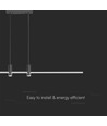 Suspension LED 19W - 80cm, noire, 2160lm, source lumineuse incl.