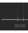 Suspension LED 19W - 80cm, noire, 2160lm, source lumineuse incl.