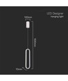 Suspension LED 13W, 40cm - Blanc, 4000K, 1500lm, IP20 intérieur