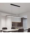 Suspension LED 24W, 80x100cm - Noir, 3000lm, 120 degrés, source lumineuse incluse