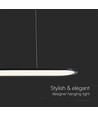Suspension LED 24W, 80x100cm - Noir, 3000lm, 120 degrés, source lumineuse incluse