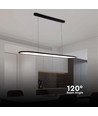 Suspension LED 24W, 80x100cm - 3000lm, corps noir, 120 degrés, source lumineuse incluse