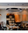 Suspension LED 19W avec cristal acrylique, Ø40cm - Noir, 3000K, 2160lm, IP20 intérieur