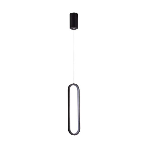 Suspension LED ovale 13W, 40cm - Noir, design moderne, IP20 intérieur