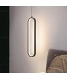 Suspension LED ovale 13W, 40cm - Noir, design moderne, IP20 intérieur