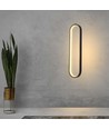 Suspension LED ovale 13W, 40cm - Noir, design moderne, IP20 intérieur