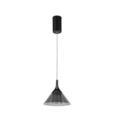 Suspension LED 9W - 19,5x17,5cm, 1000lm, noir, 4000K, source lumineuse incluse