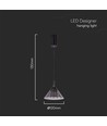 Suspension LED 9W - 19,5x17,5cm, 1000lm, noir, 4000K, source lumineuse incluse