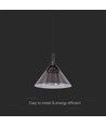 Suspension LED 9W - 19,5x17,5cm, 1000lm, noir, 4000K, source lumineuse incluse