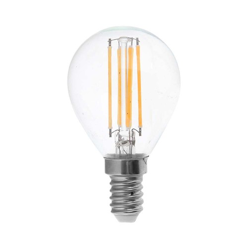 Ampoule LED E14 6W - P45, filament, verre clair