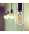Ampoule LED E14 6W - P45, filament, verre clair