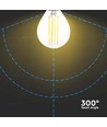 Ampoule LED E14 6W - P45, filament, verre clair