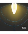 Ampoule LED E14 6W Flamme - Filament, verre clair, 800lm, 133lm/W