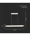 Suspension LED 24W - 80x104cm, 3000lm, blanc, 4000K, source lumineuse incl.