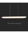 Suspension LED 24W - 80x104cm, 3000lm, blanc, 4000K, source lumineuse incl.