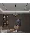 Suspension LED 9W - 4000K, 1000lm, noir/or, 30x320cm, source lumineuse incl.