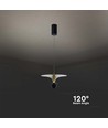 Suspension LED 9W - 4000K, 1000lm, noir/or, 30x320cm, source lumineuse incl.