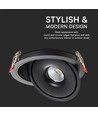 Downlight LED 12W - COB, 3 en 1, boîtier noir