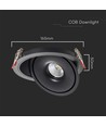 Downlight LED COB 20W - 3 en 1 Boîtier noir