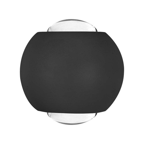Applique murale LED COB 2W, éclairage haut/bas - IP54, aluminium noir, 4000K, 4,2 x 4 cm