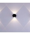 Applique murale LED COB 2W, éclairage haut/bas - IP54, aluminium noir, 4000K, 4,2 x 4 cm