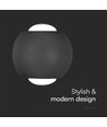 Applique murale LED COB 2W, éclairage haut/bas - IP54, aluminium noir, 4000K, 4,2 x 4 cm