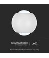 Applique murale LED up/down 2W - IP54, blanc, 4000K, aluminium, 4,2 x 4 cm, source lumineuse incl.