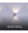 Applique murale LED up/down 2W - IP54, blanc, 4000K, aluminium, 4,2 x 4 cm, source lumineuse incl.