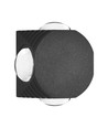 Applique murale LED ronde 4W à 4 voies - Noir, IP54, COB LED, blanc chaud, source lumineuse incl.