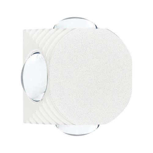 Applique murale LED ronde 4W avec 4 faisceaux - IP54, blanc, COB LED, 4000K, source lumineuse incl.