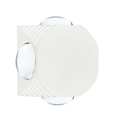 Applique murale LED ronde 4W avec 4 faisceaux - IP54, blanc, COB LED, 4000K, source lumineuse incl.