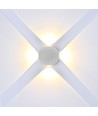 Applique murale LED ronde 4W avec 4 faisceaux - IP54, blanc, COB LED, 4000K, source lumineuse incl.