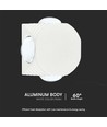 Applique murale LED ronde 4W avec 4 faisceaux - IP54, blanc, COB LED, 4000K, source lumineuse incl.