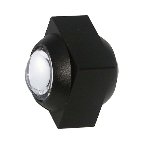 Applique murale carrée 2W avec éclairage haut/bas - IP54 extérieur, noir, 3000K, source lumineuse incluse