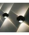 Applique murale LED 2W avec éclairage haut/bas - IP54, noir, COB LED, 4000K, 4x4x4cm